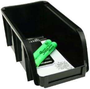 IRIS Medium Plastic Modular Stacking Bin Black - Set of 2
