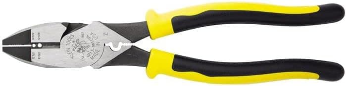 Klein Tools J2139NECRN High-Leverage Side Cutters with Wire Crimper/Stripper, With Knurled Jaws and Dual Material Journeyman Grips