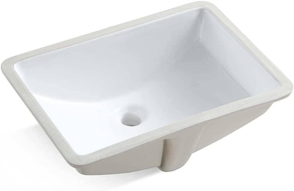 MEJE #202G -21.5Inch Vessel Sink Rectangle Undermount Bathroom Sink Lavatory Vanity Ceramic Pure White
