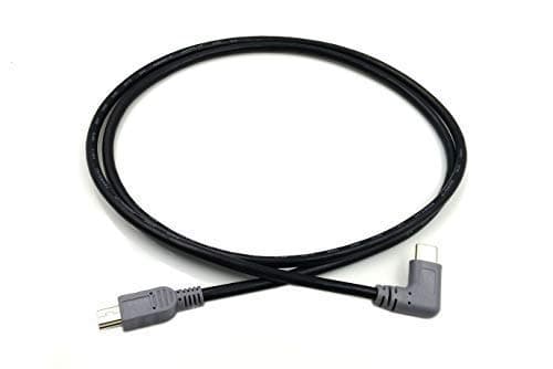 Duttek 90 Degree Type C(USB C) Male to Mini USB 5-Pin Male OTG Data Convertor Cable for MacBook, Laptop, Chromebook Pixel-Grey&Black,3.3 feet/1m