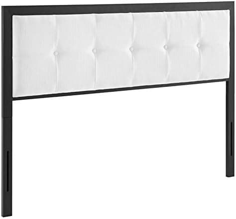 Modway Teagan Tufted Fabric Twin Headboard in Black White
