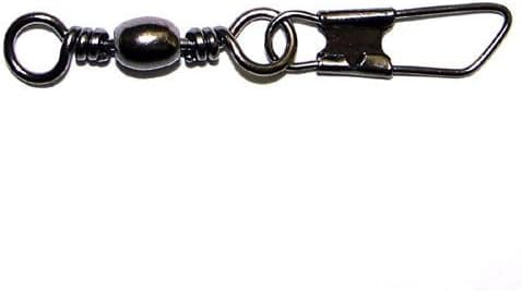 100 Pcs of Black Barrel Swivels #2/0 with Safety Snap