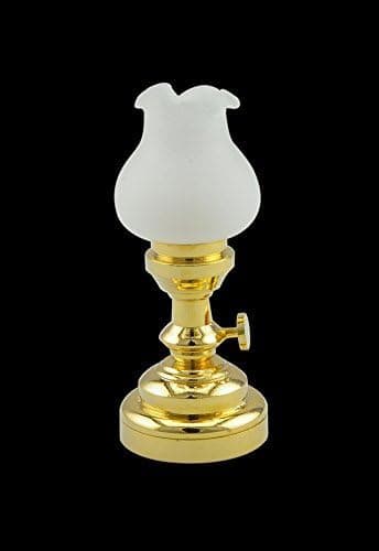 Large Brass Tulip Table LAMP LED Super Bright with ON/Off Switch for Adult Dollhouse Collectors Miniature 1:12 Scale
