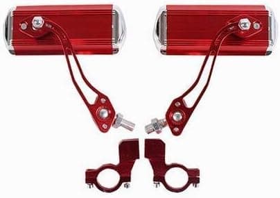Bike Mirror Adjustable 360°Rotation Back Rearview Mirror A Pair of Handlebar Wide Angle Aluminum alloy Bicycle Mirror for Mountain Bike,Electric Bike,Cycling, (silver and red)