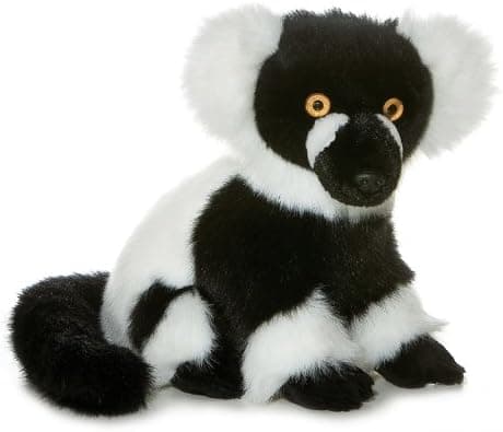 Aurora Plush Black & White Ruffed Lemur - 12"