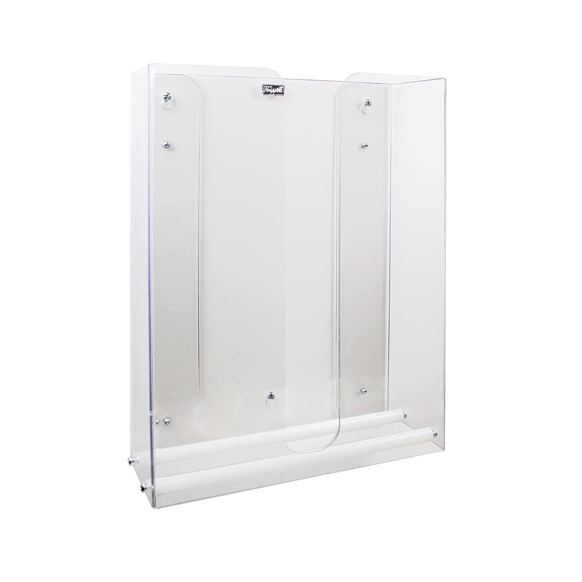 TrippNT 51935 Clear PETG Glider Two Stack Dual Dispensing Paper Towel Holder 10 7/8" Width x 14 1/2" Height x 4 3/8" Depth