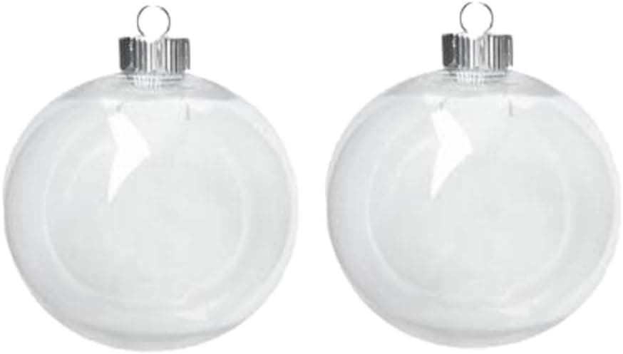 Clear Plastic Round Ball Ornaments with Custom Fake Snow Blend-Set of 2 DIY Craft Project to Fill with a Memory or Keepsake-Baby Kids Ultrasound Grandparents