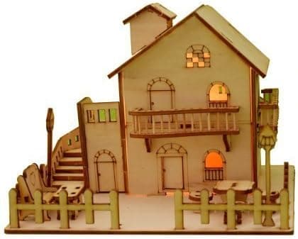 Sidiou Group Merry Puzzle 3D Wooden Puzzle DIY Model Loving House with LED Light