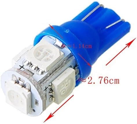 Suppion 10pcs T10 Wedge 5-SMD 5050 Xenon LED Light bulbs 192 168 194 W5W 2825 158 Blue