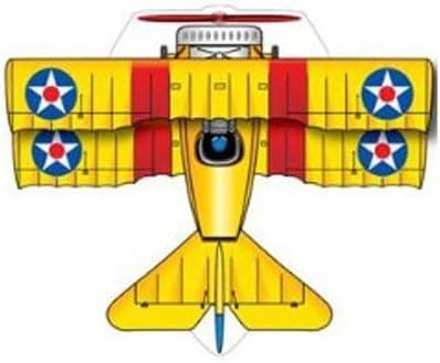 Xkites MicroKite Planes Bi-Plane 4.75 inch Yellow Kite