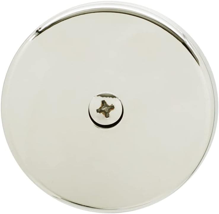Westbrass 3-1/8" Single Hole Overflow Face Plate and Screw, Polished Nickel, D328-05