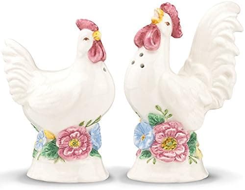 Lenox Butterfly Meadow Figural Roosters Salt & Pepper Shakers