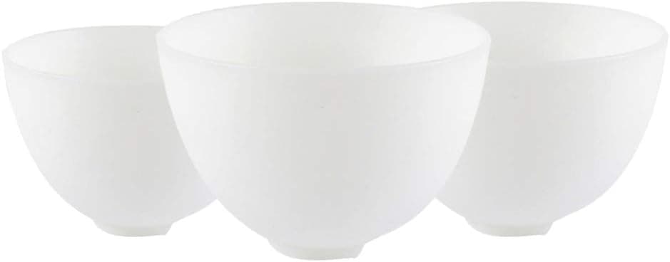 EXCEART 3Pcs facial bowl Silicone Facial Mixing Bowl DIY Face Bowl for Home Use, facial mixing bowl Facial anti- drop bowl (White)