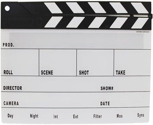 Cavision Professional Production Slate with Grey Scale Magnetized Clapper Sticks & Acrylic Writing Surface.