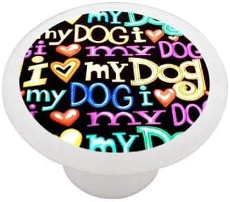 Gotham Decor I Love My Dog Ceramic Drawer Knob