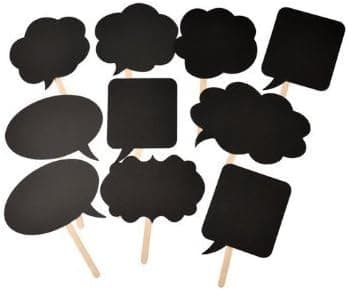 iBuy365 1 12 Set of 10pcs DIY Photo Booth Signs Photobooth Props Speech Bubbles on a Stick for Wedding or Engagement or Bridal Shower Party Decoration