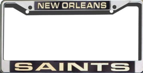 New Orleans Saints NFL Rico Laser Cut Chrome License Plate Frame! Officially Licensed Top of the Line Metal Plate Frame ! Showcase your Team Spirit when you’re on the Road and set yourself apart in Traffic! Easy to Mount and Highly Durable! A Great Team Collectible ! Makes a Great Gift!!