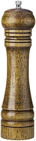 Wood Salt and Pepper Mill, Pepper Grinders, Salt Shakers, Ceramic Rotor with Strong Adjustable Coarseness- 8 inches -Pack of 1 (8", brown)