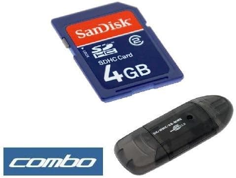 Sandisk 4gb Sdhc Sd Memory Card with Adapter + Black USB Memory Card Reader for Canon Powershot Digital Camera