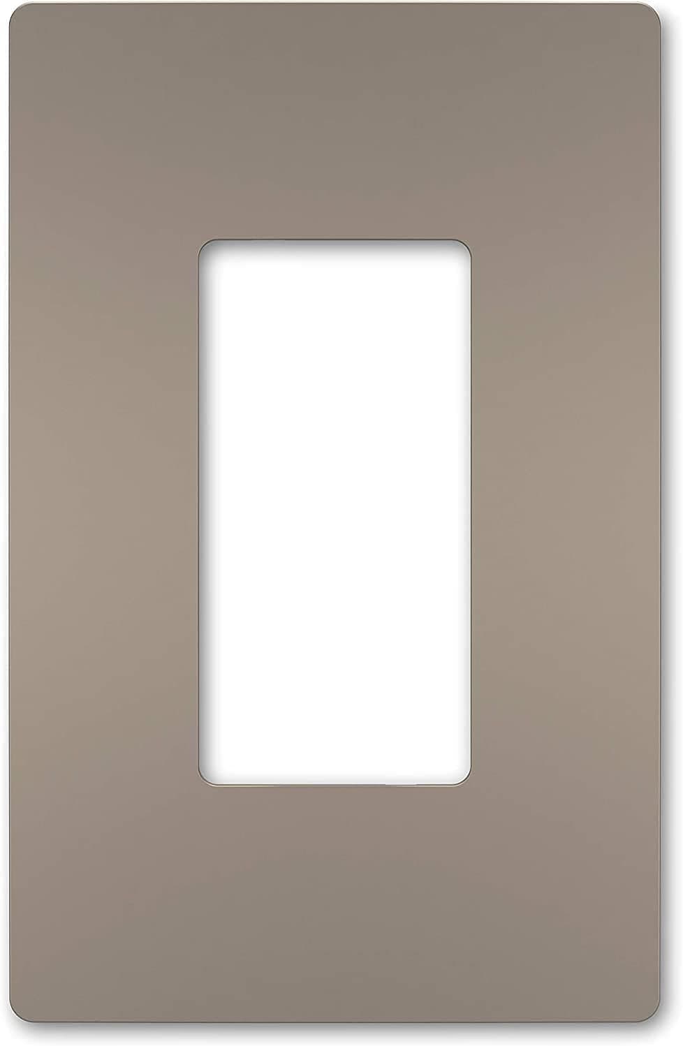 Legrand radiant Screwless Wall Plates for Decorator Rocker Outlets, 1-Gang, Nickel Finish, 10-Pack, RWP26NICC6