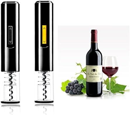 Jinsen Electric Wine Openers With Foil Cutter,Stainless Steel (Black)