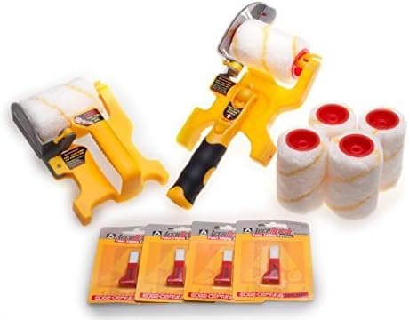 Accubrush XT Pole Mountable Paint Edger with Roller and Adjustable Brush, Handheld MX Paint Edger, Four Refill Rollers, Four Refill Brushes Combo Kit