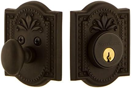Nostalgic Warehouse Meadows Single Cylinder Deadbolt, Oil-Rubbed Bronze