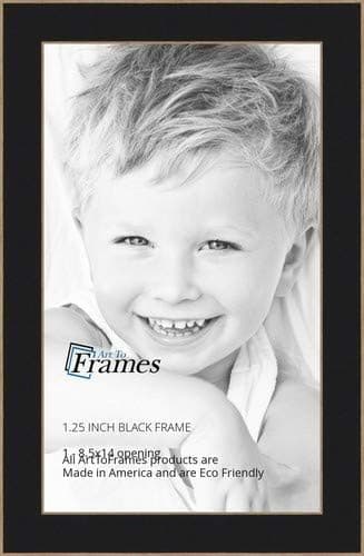 ArtToFrames 8.5x14 inch Black Satin with Raw Edges Picture Frame, WOM0066-76808-890R-8.5x14