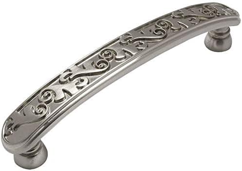 Cosmas 25 Pack 4298SN Satin Nickel Floral Cabinet Hardware Handle Pull - 3-3/4" Inch (96mm) Hole Centers