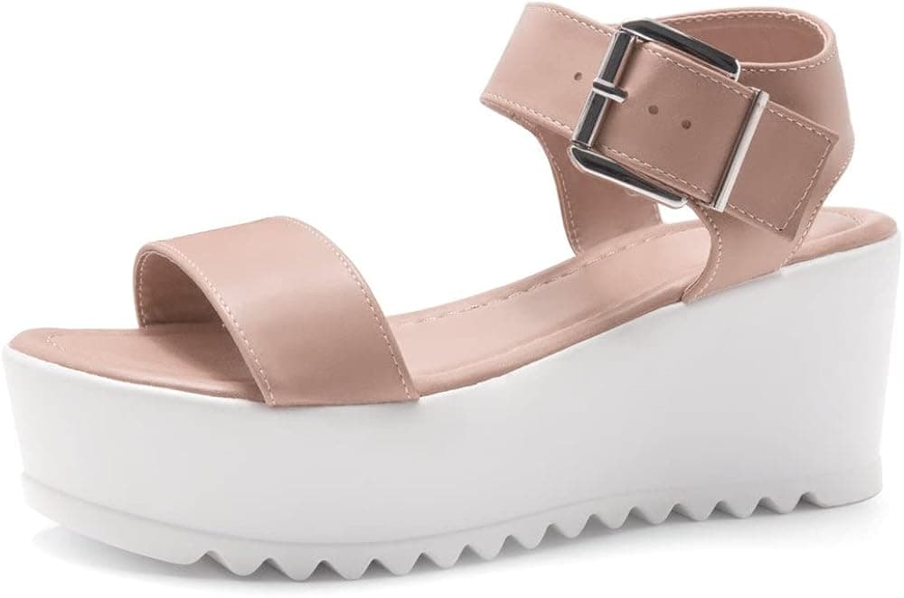 Herstyle Carita Women's Platform Sandals Open Toe Ankle Strap Wedge Shoes