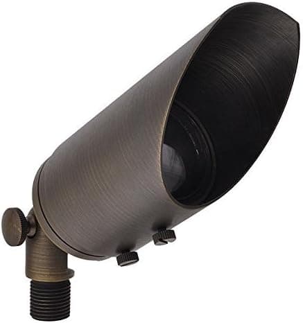 MarsLG BRS1 ETL-Listed Solid Brass Low Voltage Landscape Directional Spot Up Light in Antique Brass Finish with Ground Spike and Free MR16 LED Bulb, 36UL01BS
