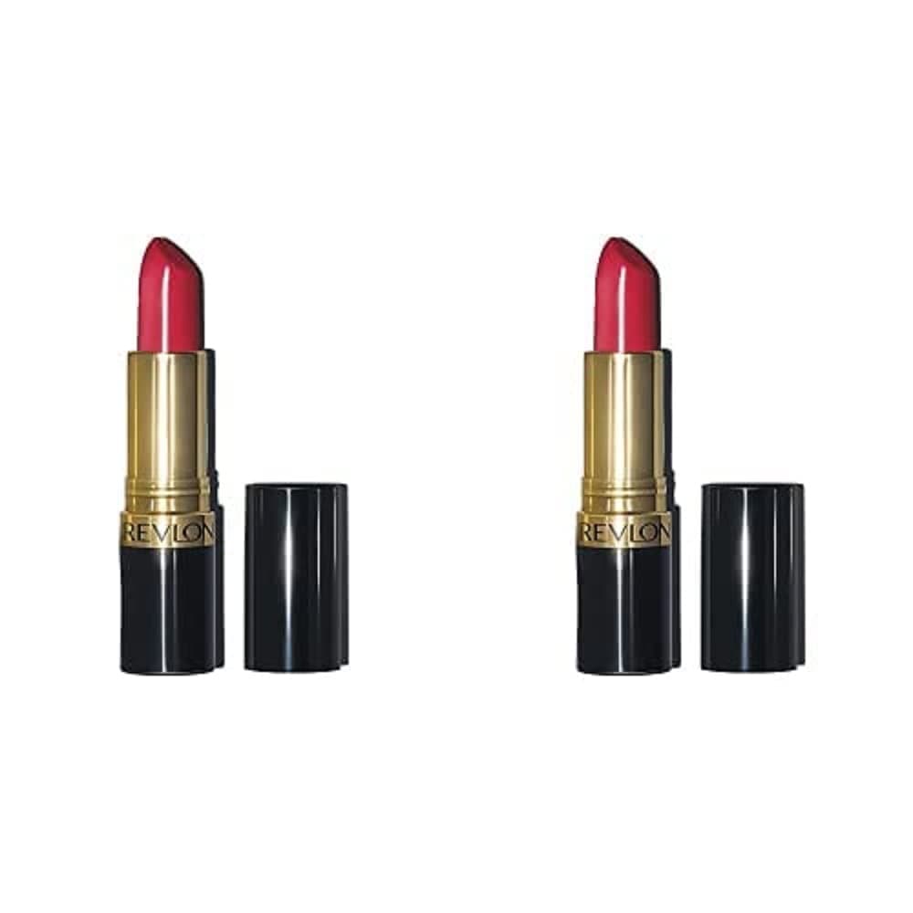 Revlon Super Lustrous Lipstick, High Impact Lipcolor with Moisturizing Creamy Formula, Infused with Vitamin E and Avocado Oil in Red / Coral, Love that Red (725) (Pack of 2)