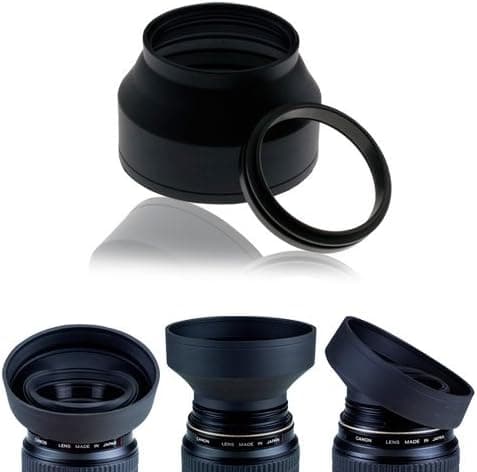 58mm Collapsible Rubber Lens Hood for CANON REBEL T5i T4i T3i T3 T2i T1i XT XTi XSi SL1, CANON EOS 700D 650D 600D 550D 500D 450D 400D 350D 300D 1100D 100D 60D