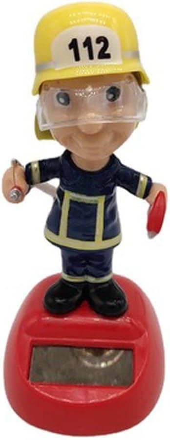 Solar Fireman Toy, Eco Friendly Bobble Head Doll, Solar Dancing Fireman, Action Figure Shaking Head Dolls, Desktop Decor for Kids
