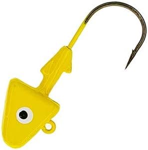 Shad Jig Heads 3/8oz Hook 2/0 12 Packs Yellow 60 Pieces