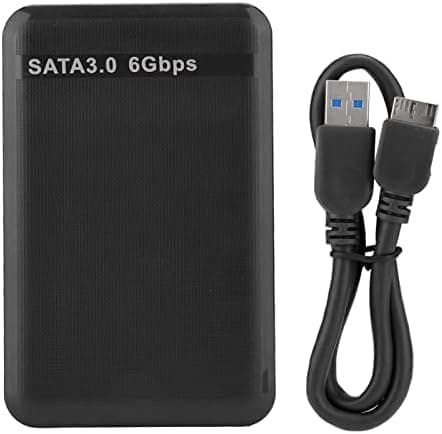 Yoidesu Hard Drive Enclosure, 2.5in 6TB HDD/SDD Portable External Hard Drive Enclosure USB 3.0 6Gbps LED Mobile Hard Disk Box for Desktop Laptop Computer(Black)