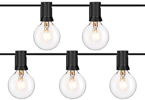 Zanflare 50Ft Vintage Globe String Lights with 52 Clear G40 Bulbs (2 for Spare), Connectable String Lights for Patio, Backyard, Party, Wedding, Porchs - UL Listed for Outdoor Indoor Use