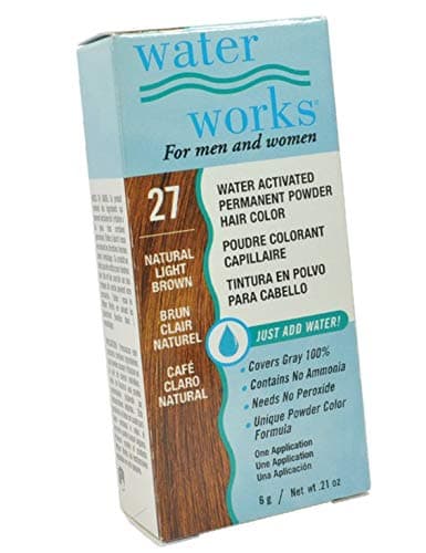NEW Water Works Permanent Powder Hair Color #27 Natural Light Brown For Men and Women specially formulated to cover gray 0.21 oz