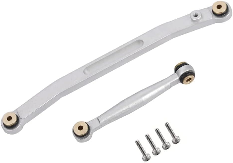 ZXYRC Aluminum Steering Links Set for Axial SCX24 AXI90081 AXI00001 1/24 RC Crawler Car Upgrades (Silver)