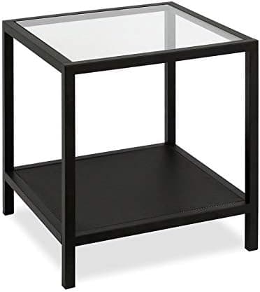 Henn&Hart 20" Wide Square Side Table in Blackened Bronze, Table for Living Room, Bedroom