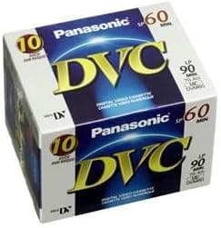 Panasonic AY-DVM60EJ10P MiniDV Cassette Tape (60 Minutes, 10 Pack)