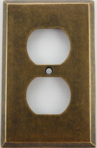 Classic Accents Aged (Matte) Antique Brass 1 Gang Outlet (Duplex) Wall Plate