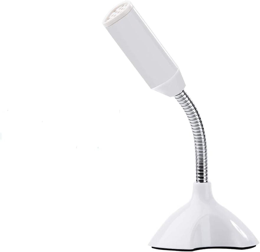 USB Microphone Qxcynsef Desktop Voice Microphone Adjustable Desktop Microphone Plug and Play Home PC/Desktop/Laptop/Notebook Recording, Podcasting, Online Chatting etc,White