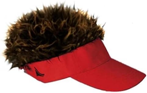 Flair Hair Red Visor with Brown Hair