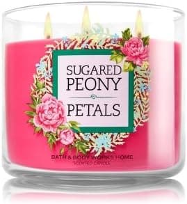 Bath & Body Works Candle 3 Wick 14.5 Ounce Sugared Peony Petals