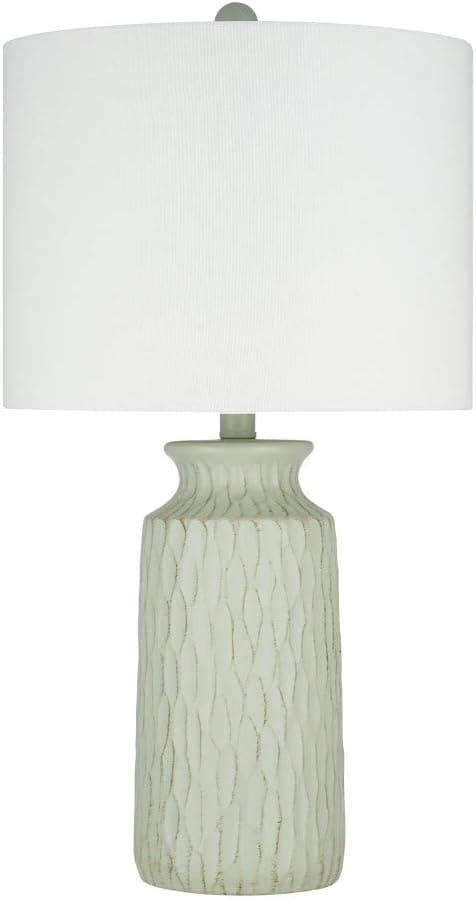 Amazon Brand – Stone & Beam Contemporary Textured 2-Tone Resin Table Lamp, LED Bulb Included, 24.5"H, Green
