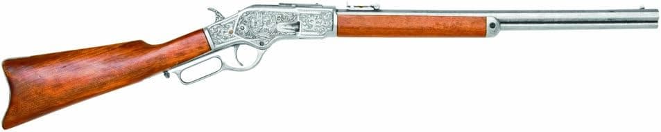 Denix Model 1873 Lever-Action Repeating Rifle, Pewter - Non-Firing Replica