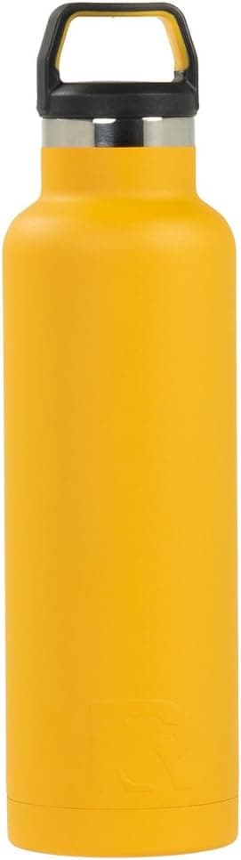 RTIC 20 oz Vacuum Insulated Water Bottle, Metal Stainless Steel Double Wall Insulation, BPA Free Reusable, Leak-Proof Thermos Flask for Hot and Cold Drinks, Travel, Sports, Camping, Mango Matte