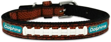 NFL Miami Dolphins Classic Leather Football Collar, Toy
