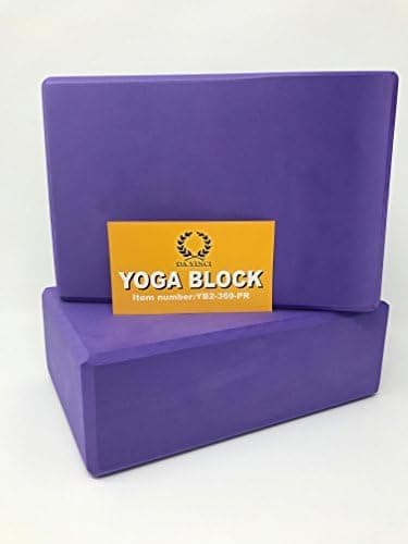 DA VINCI Pair of Yoga Blocks High Density EVA Foam Exercise Blocks to Provide Balance, Stability, Deepen Pose and Improve Strength. 2 Pack